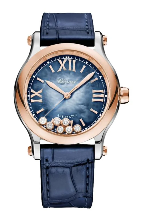Happy Sport 36 Mm, Automatico, Oro Rosa Etico, Lucent Steel™, Diamanti