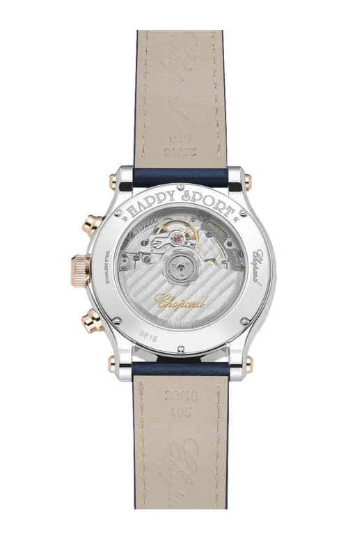 Happy Sport Chrono 40 Mm, Automatico, Oro Rosa Etico, Lucent Steel™, Diamanti 2