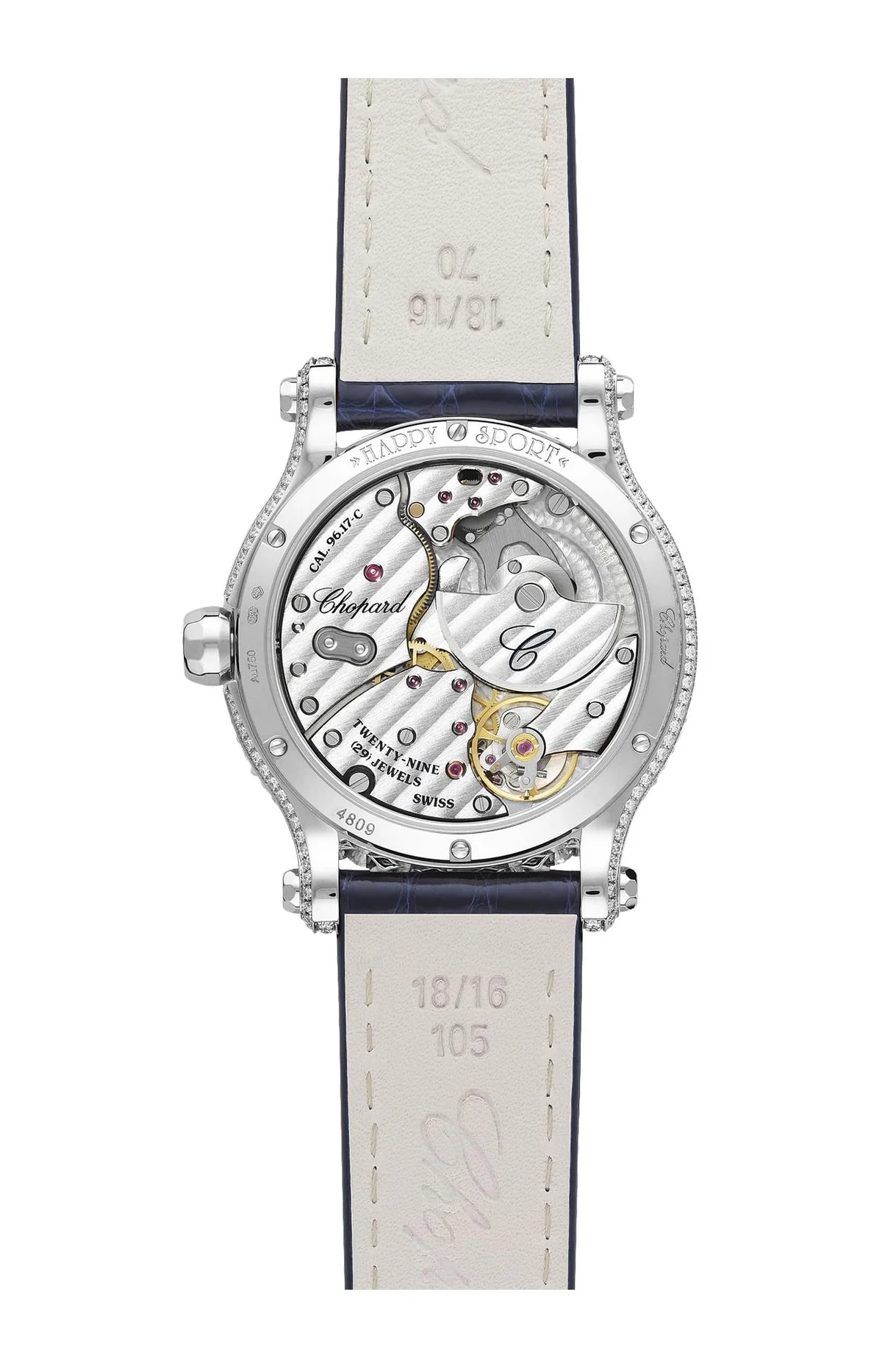 Happy Sport Joaillerie 36 Mm, Automatico, Oro Bianco Etico, Diamanti 2