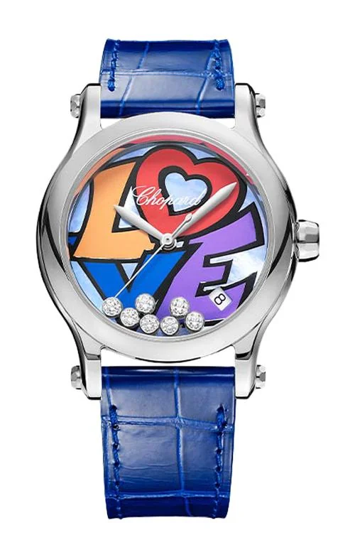 Happy Sport "Love" 36 Mm, Automatico, Acciaio Inox, Diamanti - Limited Edition