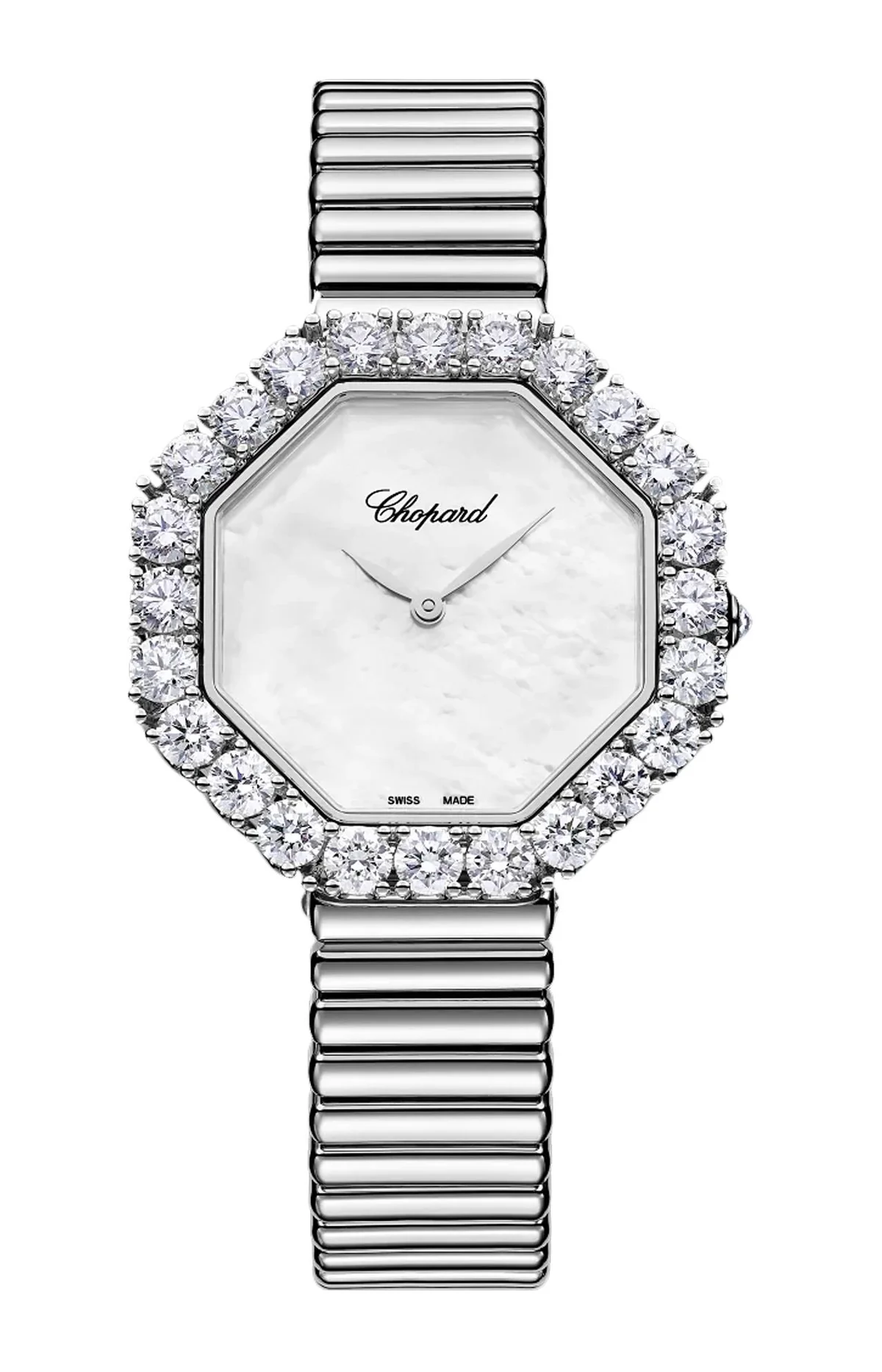 L'Heure Du Diamant Octagonal 32 X 32 Mm, Automatico, Oro Etico Bianco, Diamanti