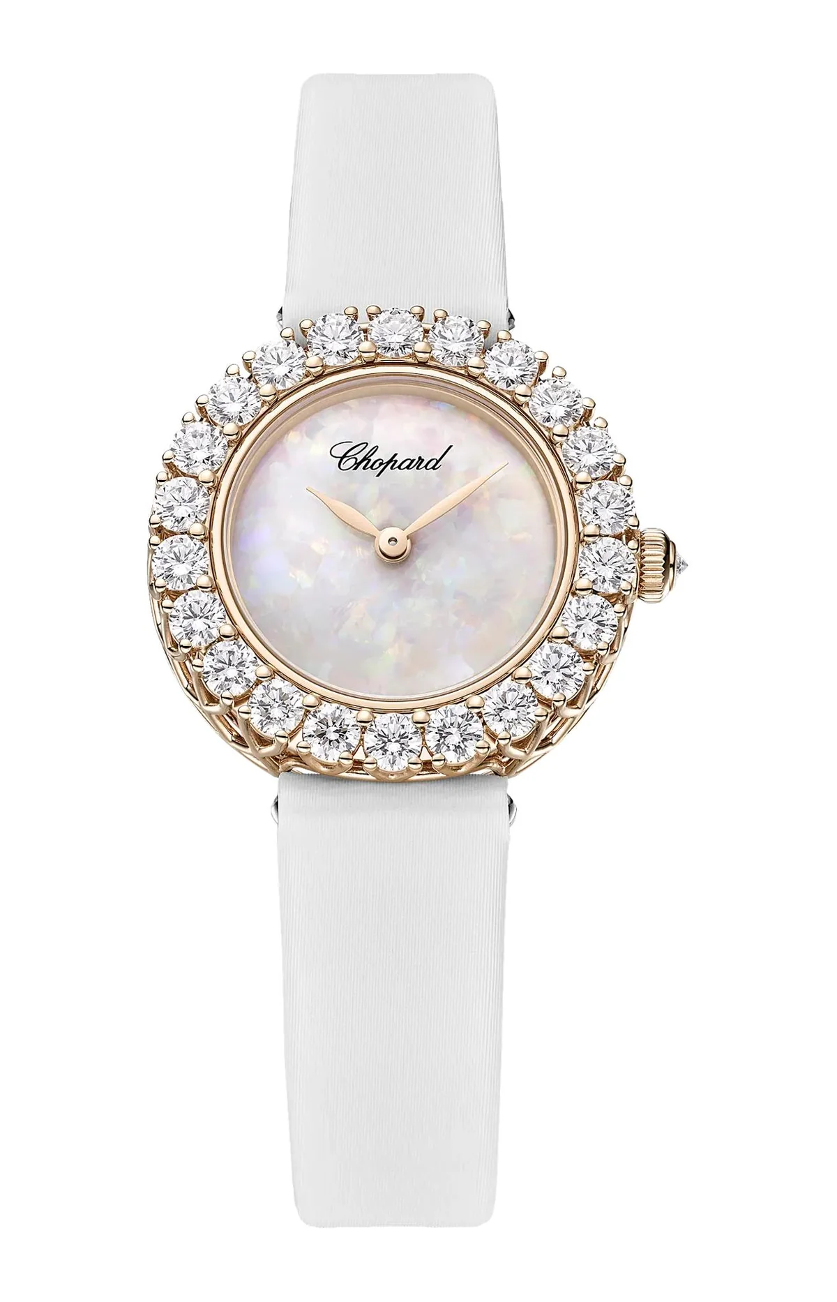 L'Heure Du Diamant Round 26 Mm, Manuale, Oro Etico Rosa, Diamanti