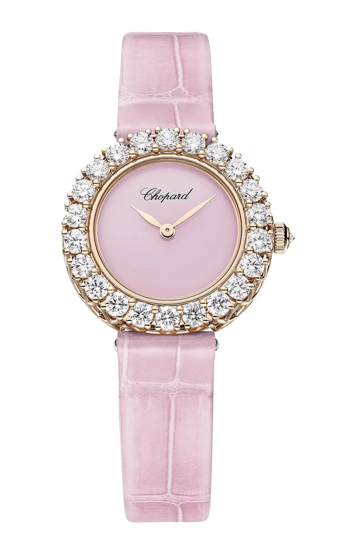 L'Heure Du Diamant Round 26 Mm, Manuale, Oro Etico Rosa, Diamanti