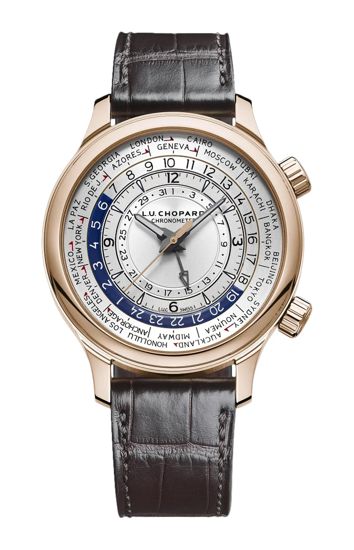 L.U.C Time Traveller One 42 Mm, Automatico, Oro Rosa Etico