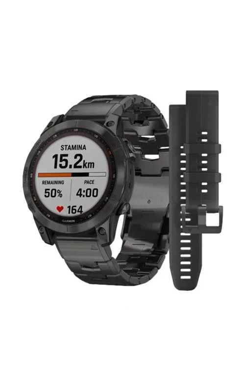 Fēnix® 7 – Sapphire Solar Edition Titanium Carbon Grey Dlc Con Bracciale Vented Titanium Carbon Grey Dlc