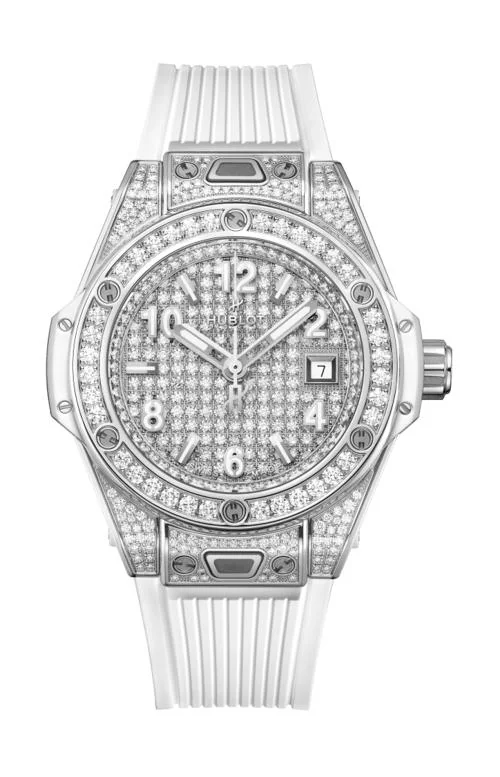 Big Bang One Click Steel White Full Pavé 33 Mm