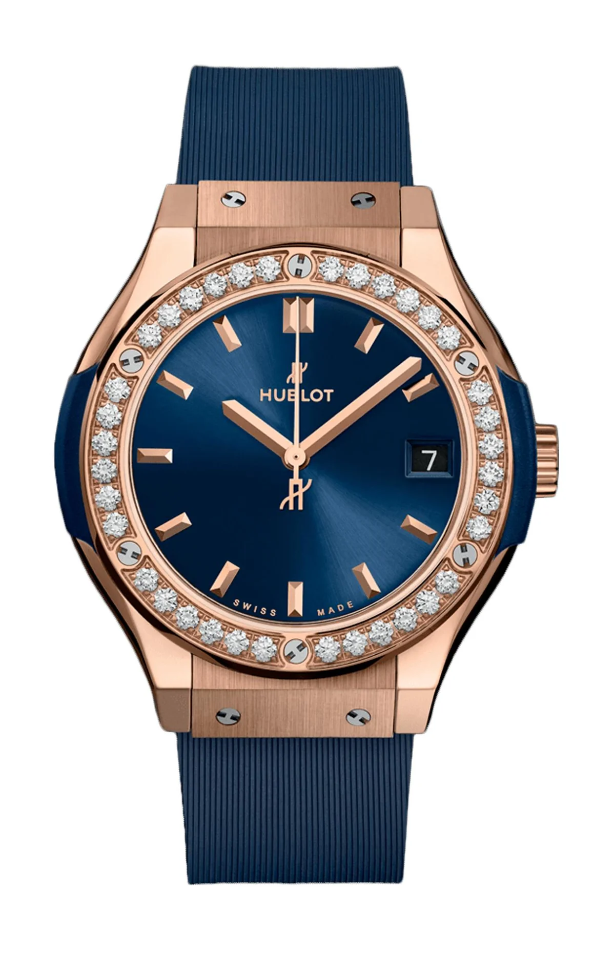 Classic Fusion King Gold Blue Diamonds 33 Mm