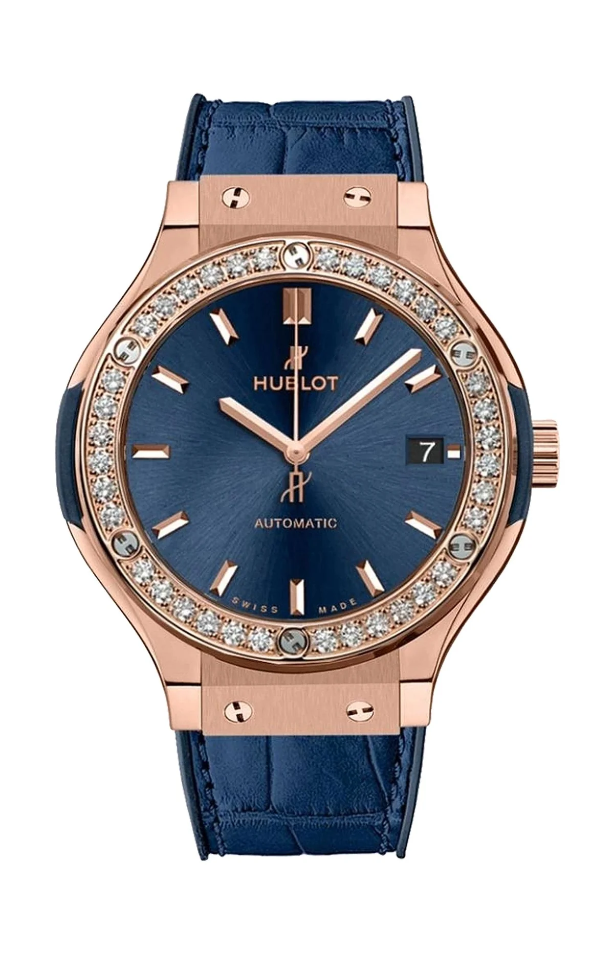 Classic Fusion King Gold Blue Diamonds 38 Mm