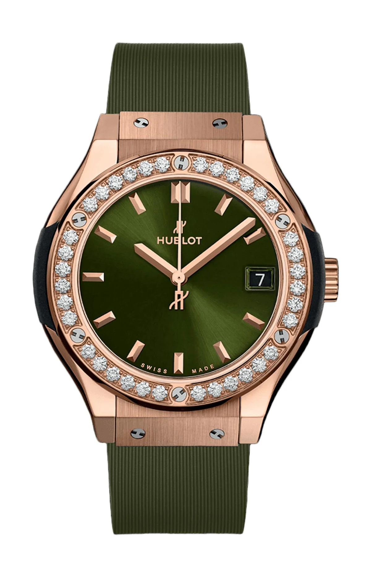 Classic Fusion King Gold Green Diamonds 33 Mm