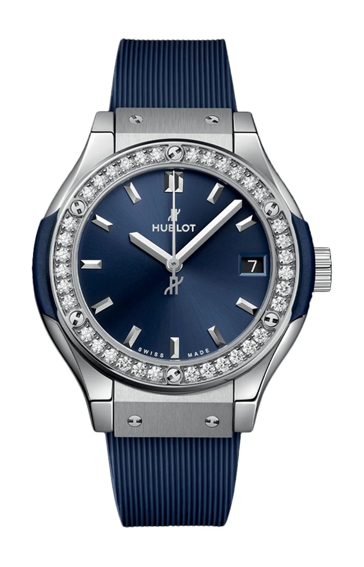 Classic Fusion Titanium Blue Diamonds 33 Mm