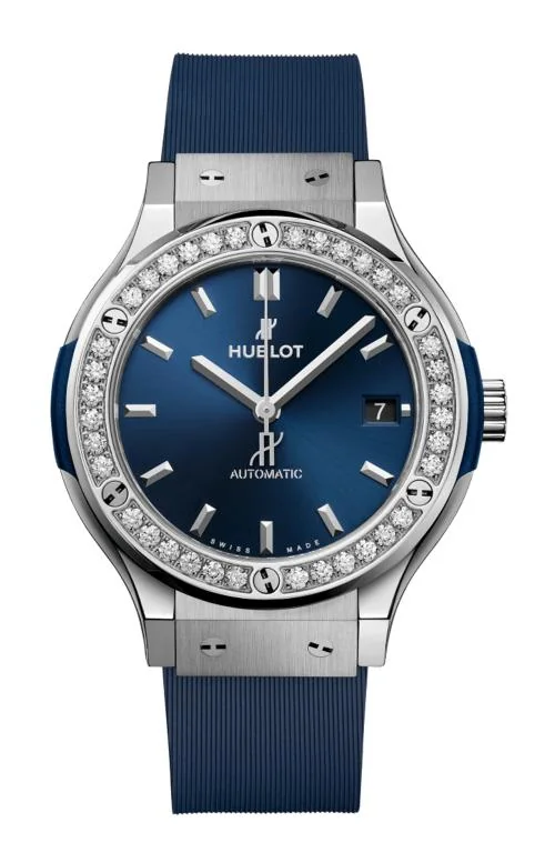 Classic Fusion Titanium Blue Diamonds 38 Mm