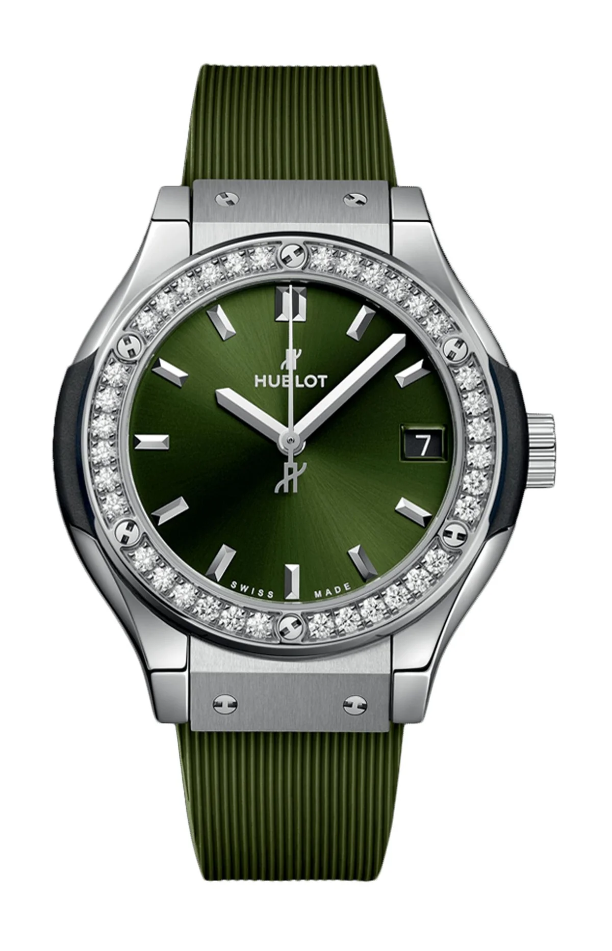 Classic Fusion Titanium Green Diamonds 33 Mm