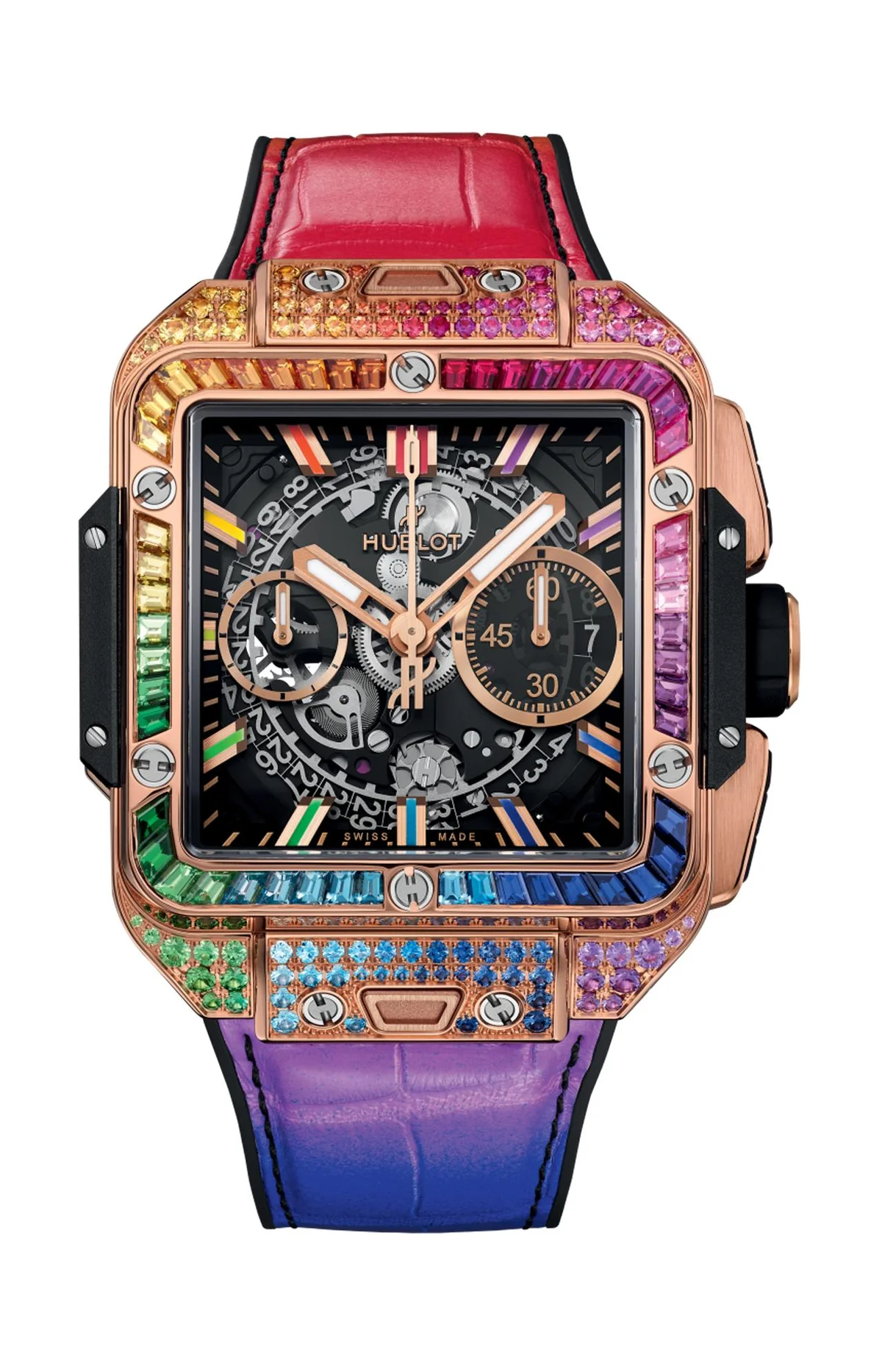 Square Bang King Gold Rainbow 42 Mm
