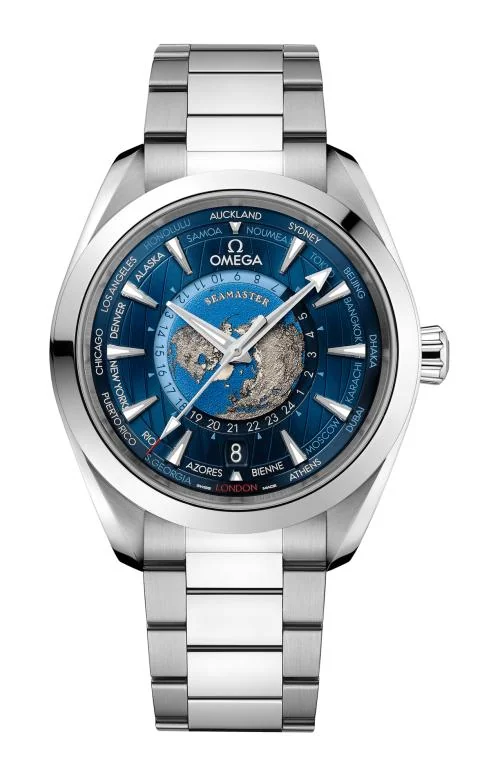 Seamaster Aqua Terra 150M Omega Co-Axial Master Chronometer GMT Worldtimer 43 Mm