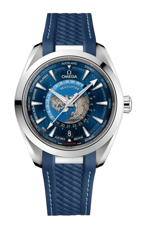 Seamaster Aqua Terra 150M Omega Co-Axial Master Chronometer GMT Worldtimer 43 Mm