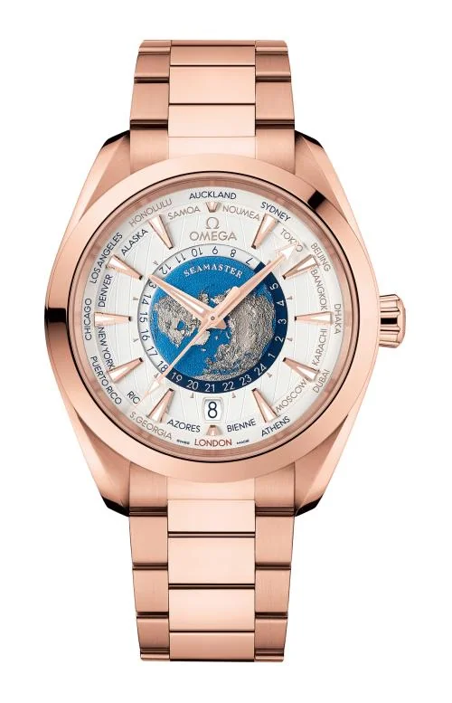 Seamaster Aqua Terra 150M Omega Co-Axial Master Chronometer GMT Worldtimer 43 Mm