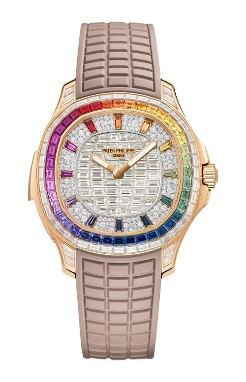 Aquanaut Ripetizione Minuti Luce "Rainbow", Haute Joaillerie, Carica