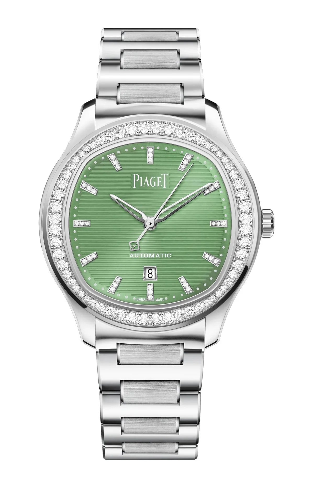 Piaget Polo Date Automatico Acciaio Diamanti